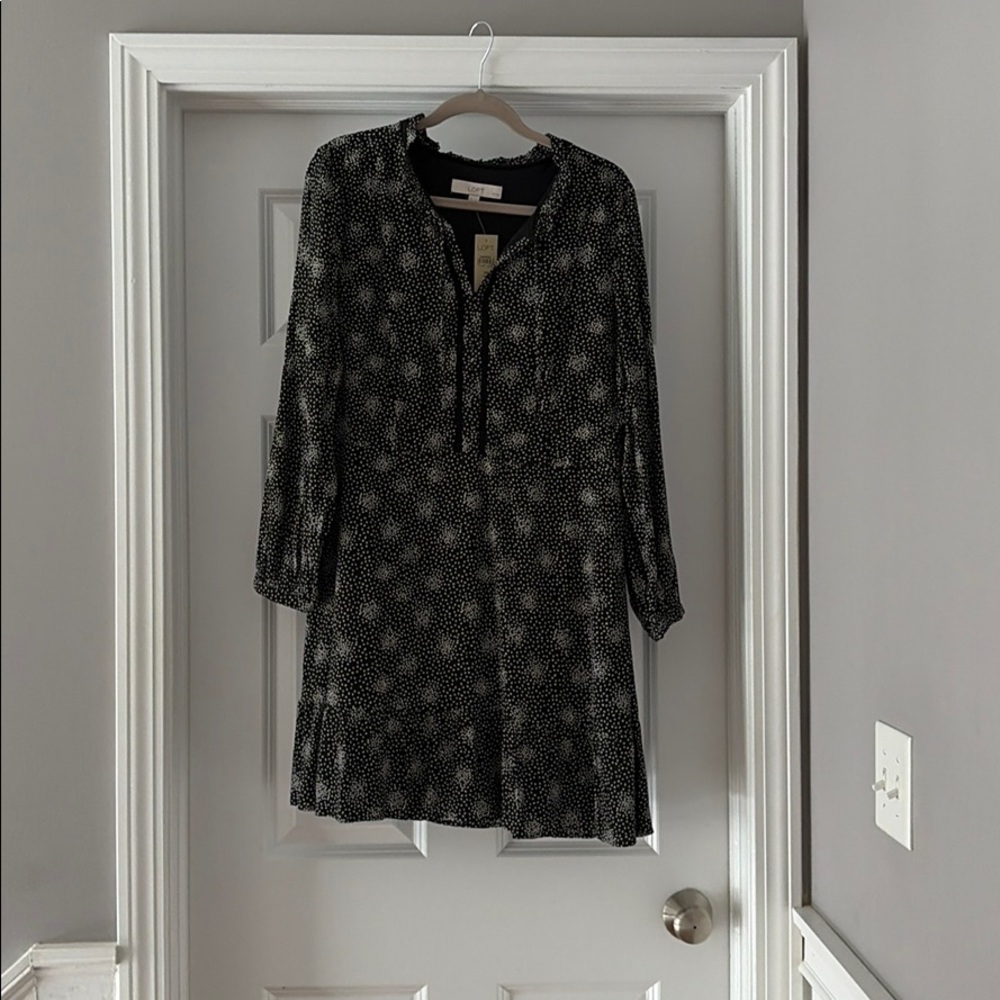 Loft long sleeved kick flare dress